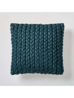 New with Tags 20”x20” West Elm Braided Jersey Pillow Cover Teal